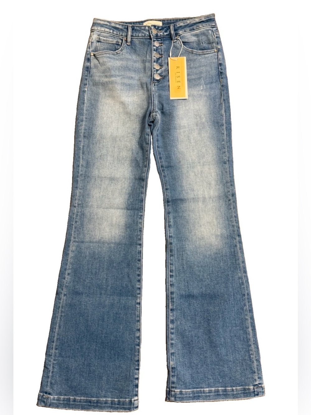 Risen Los Angeles High Rise Button Down Bootcut Jeans 11/30 New RDP5521